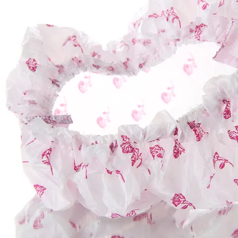 Waterproof Disposable PE Plastic Shower Cap Floral Pattern Hair Treatment Bath Cap For Women Home Salon Hair Protection