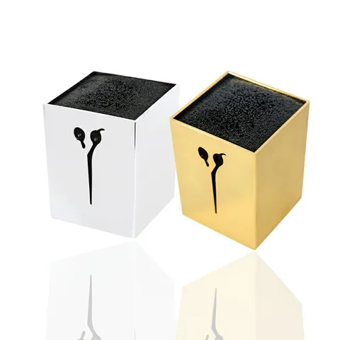 Electroplated Salon Scissors Holder Box Plastic Nylon Bristles Professional Hair Styling Tools Storage Box Comb Makeup Brushes Organizer