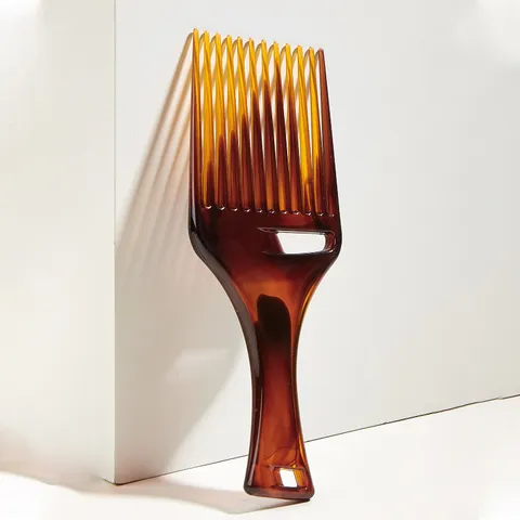 Men Retro Amber Hair Comb Wide Tooth Styling Hairbrush Professional Barber Oil Head Styling Tool Portable Grooming Accessory