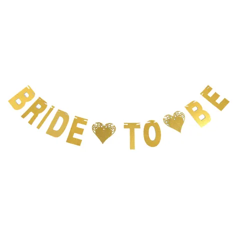 Χρυσή Γκλίτερ Bride To Be Γράμμα Γιρλάντα Πανό Σημαιών Για Γαμήλιο Πάρτι Διακόσμηση Bachelorette