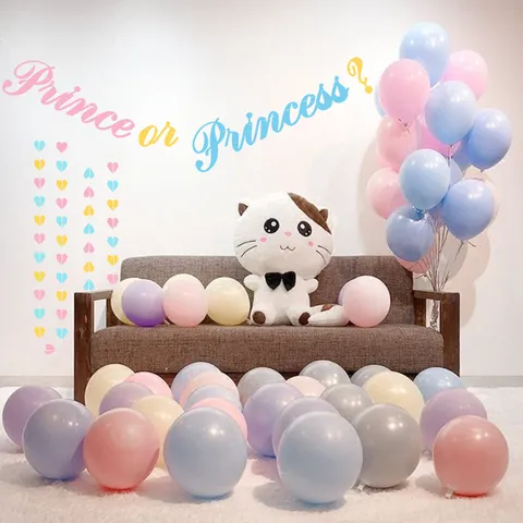 Glitter Paper Baby Shower Garland Prince Or Princess Letter And Heart Bunting Banner For Party Decoration