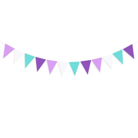 Purple Bunting Banner Fabric Triangle Flags Garland For Party Classroom Decoration Wedding Birthday Celebration