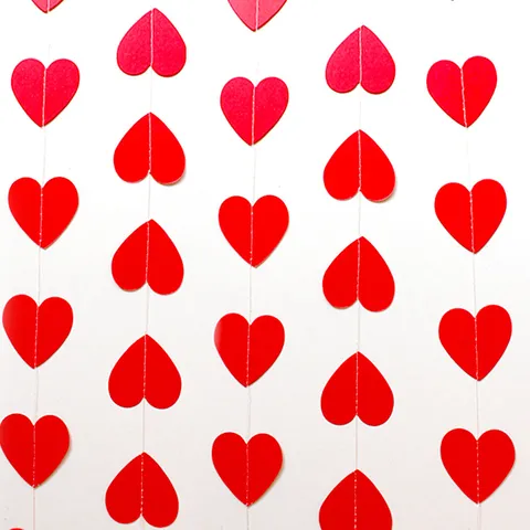 Heart Garland Banner Valentine Wedding Party Decoration Gold Red Black Hanging Bunting
