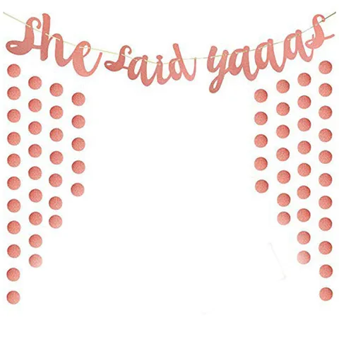 Roségold Glitzer Buchstaben Banner Girlande Same Penis Forever Bride To Be Miss To Mrs She Said Yaaas Cheers Bitches Papier Junggesellinnenabschied Party Dekoration Hochzeit Bedarf Hängende Flagge Dekor