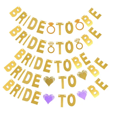 Χρυσή Γκλίτερ Bride To Be Γράμμα Γιρλάντα Πανό Σημαιών Για Γαμήλιο Πάρτι Διακόσμηση Bachelorette