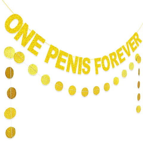 Gold Glitter Bachelorette Party Garland Banner Novelty Humorous Paper Banner Hanging Ornament For Adult Party Decoration Supplies