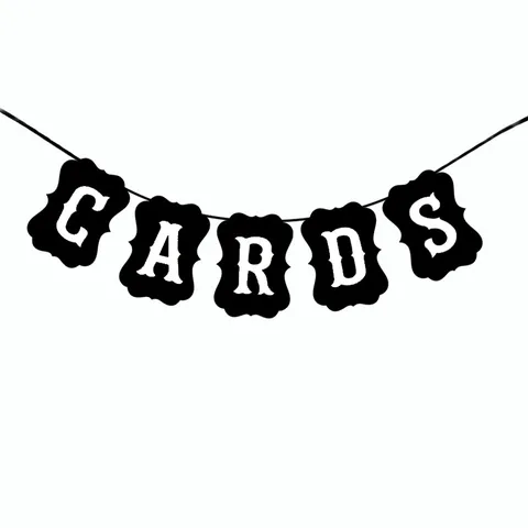 Stendardo Lettere CARDS Carta Kraft Vintage Decorazione Matrimonio Ghirlanda Festa Accessori Fotografici Allestimento Cerimonia Festone