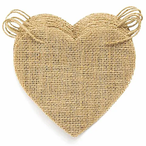 Burlap Heart Bunting Banner Vintage Hessian Heart Garland Hanging Flag For Christmas Wedding Party Decoration