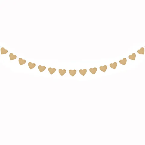 Burlap Heart Bunting Banner Vintage Hessian Heart Garland Hanging Flag For Christmas Wedding Party Decoration