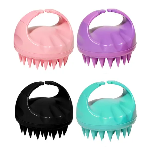 Spazzola per Massaggio al Cuoio Capelluto in Plastica e Silicone Spazzola per Shampoo Pettine per la Pulizia della Testa Portatile Con Impugnatura Ergonomica