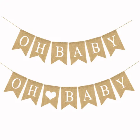 Rustic Burlap Swallowtail Pennant Banner Garland Backdrop Hanging Sign Flag Prop Decor Top Stationery School Accessories For Baby Shower Birthday Party Event