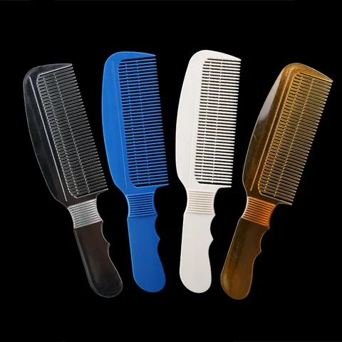 Peigne à Cheveux Professionnel en Plastique PC pour Hommes Coiffure Pommade Slick Back Poignée Ergonomique Peigne à Denti Fini Salon