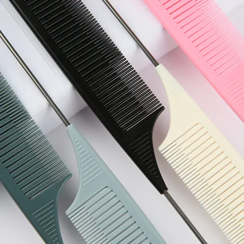 Pettine Professionale per Capelli in Plastica Resistente al Calore Pettine a Coda con Denti Fitti Strumento per Tonalità e Meches