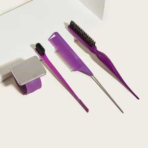 Professional Hair Salon Styling Tool Set With Magnetic Adsorption Wristband Teasing Comb Highlight Comb Double Sided Edge Brush