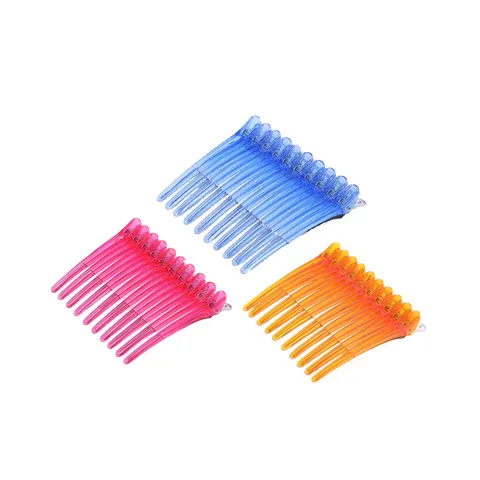 Professionele Plastic Metalen Haarverdeelklemmen Salon Krokodillenclips Make-up Fixatie Eendenbek Haarpelden Transparante Styling Tools Voor Dames