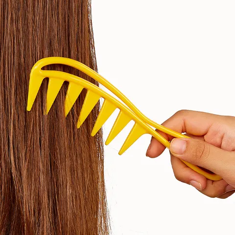 Retro Wide Teeth Hair Comb Colorful Plastic Pomade Styling Comb Men Slicked-back Hair Comb Detangling Curly Hair Grooming Tools