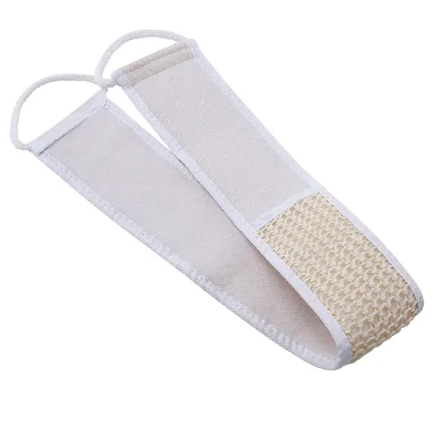 Exfoliating Back Scrubber Long Strip Bathing Towel Sisal Cotton Double Handle Shower Brush Body Skin Cleaning Massager Scrubber For Bathroom Men Women