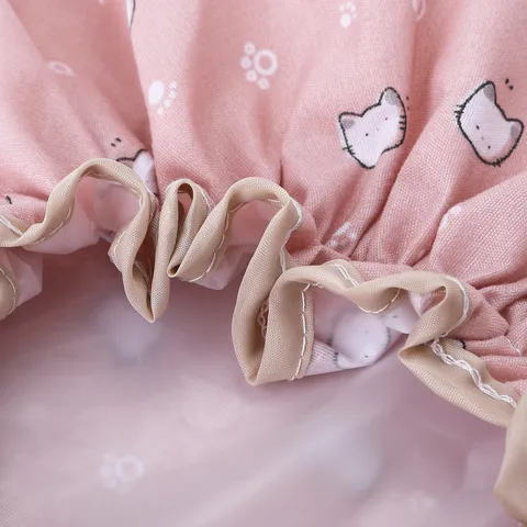 Cuffia da Doccia Impermeabile a Doppio Strato per Donna Raso PEVA Copertura per Capelli Riutilizzabile Protezione Elastica per Bagno