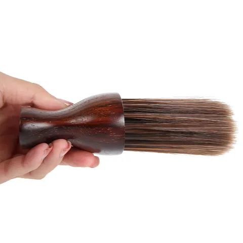 Large Professional Barber Neck Duster Brush Wood Handle Salon Hair Sweep Cleaning Tool Soft Fiber Bristles Barber Shop Supply