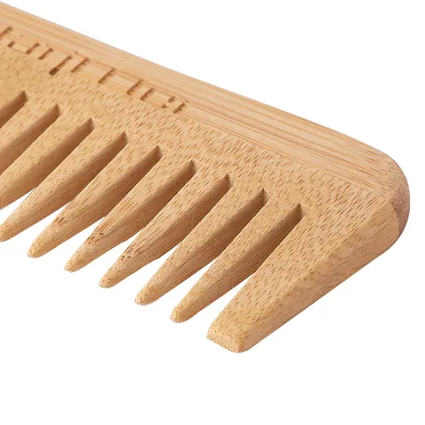 Peigne à Dents Larges en Bois de Nanmu Naturel Sans Manche Pour Massage du Cuir Chevelu Coiffure Peigne en Bois Portable