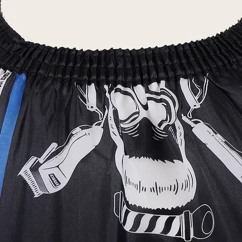 Vintage Barber Shop Skull Printed Haircutting Cape Professional Polyester Salon Gown Waterproof Non Stick Hair Cutting Apron for Men Women Home Use