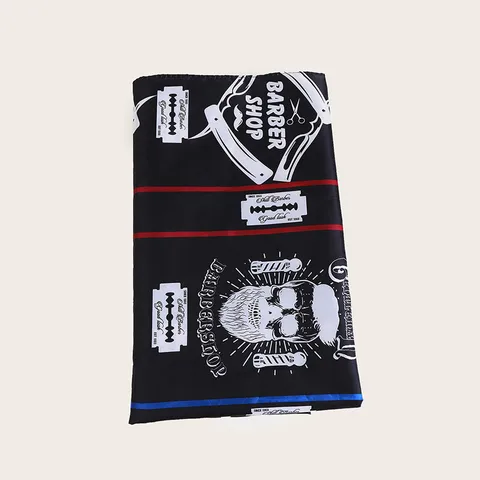 Vintage Barber Shop Skull Printed Haircutting Cape Professional Polyester Salon Gown Waterproof Non Stick Hair Cutting Apron for Men Women Home Use