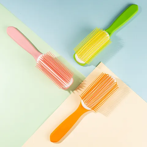 Professional 9-Row Vent Hair Brush For Hair Styling Scalp Massage Detangling Volumizing Comb For Men Women Straight Curly Hair