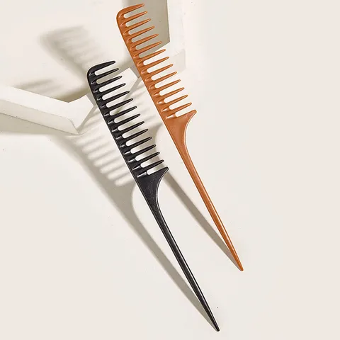 Professional Hair Salon Styling Rat Tail Comb Wide Tooth Weaving Comb For Sectioning Teasing Coloring Updo Tool