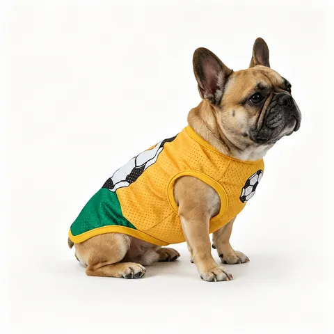 Camiseta de Malla Transpirable de Verano para Perro Chaleco Deportivo Casual Estilo Fútbol Copa del Mundo Ropa para Perros Pequeños y Medianos