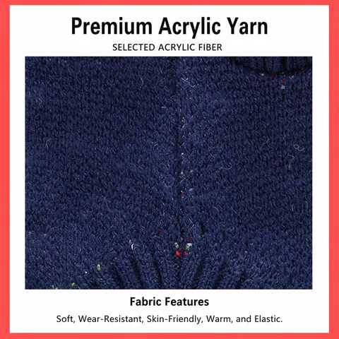 Pull pour Chien d'Hiver Vêtements en Tricot Chauds Mignons Noël Élan Flocon de Neige Col Roulé Pull Vêtements pour Animaux de Compagnie