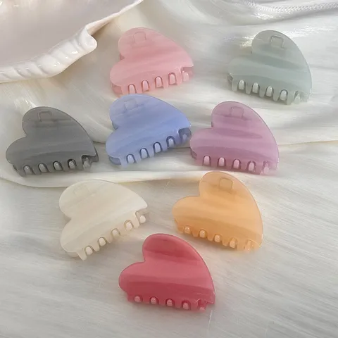 Pince à Cheveux Cœur Doux Style Coréen Plastique Mat Barrette Moyenne Clip de Queue de Cheval pour Femmes Accessoires