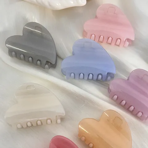 Pince à Cheveux Cœur Doux Style Coréen Plastique Mat Barrette Moyenne Clip de Queue de Cheval pour Femmes Accessoires