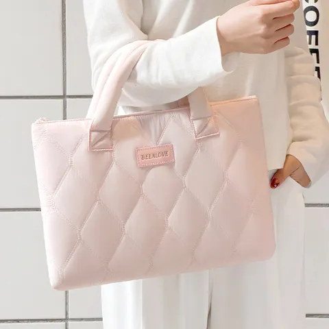 Gesteppte Wolke Laptop Tasche Für Damen Wasserdichte Aktentasche Business Pendler Leichte Computer Handtasche