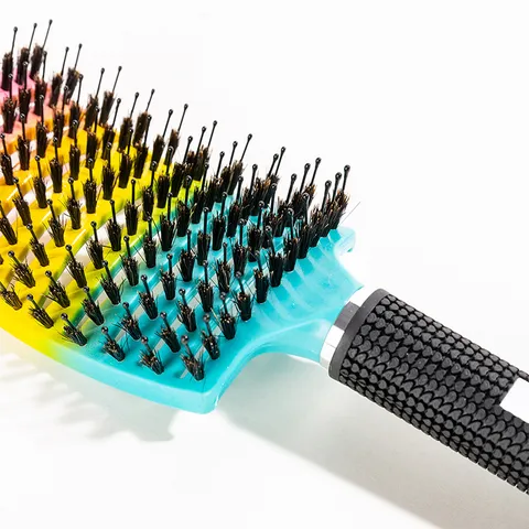 Spazzola per Capelli Curva Ventilata Pettine per Massaggio al Cuoio Capelluto Strumento Professionale per Acconciature Liscianti e Ricci
