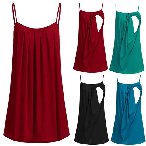 Women Maternity Nursing Tank Top High Elasticity Breastfeeding Camisole For Pregnant Women Solid Color Comfortable Sleepwear Top
