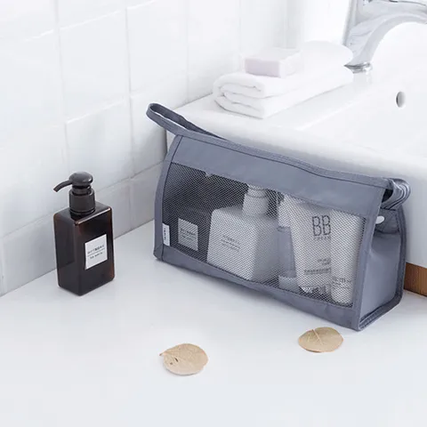 Tragbare Reise Kosmetiktasche Große Kapazität Make-up Aufbewahrungstasche Atmungsaktive Mesh Waschbeutel Für Damen Tägliche Reise