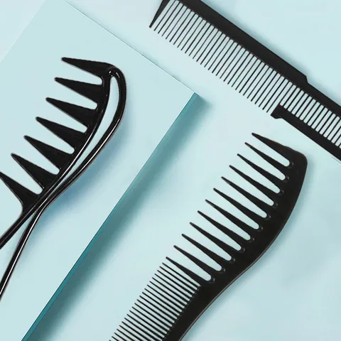 Professionelles Haarkamm-Set Für Herren Oil Head Styling Schwarzer Kunststoff Breitgezahnte Kämme Salon Friseurbedarf Kollektion