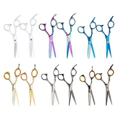 Professional Hair Cutting Scissors Set Stainless Steel Barber Hairdressing Shears Thinning Scissors Hair Styling Tools For Home Salon