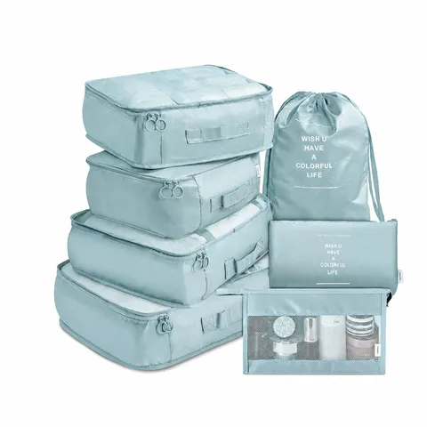Reisopbergtas Set Waterdicht Bagage Organizer Pakkubussen Draagbare Kleding Sorteerzakken Met Mesh Venster