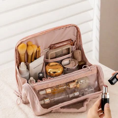 Große Kapazität Tragbare Stehende Reise Kosmetiktasche Multifunktionale Make-up Pinsel Aufbewahrung Organizer Kulturtasche