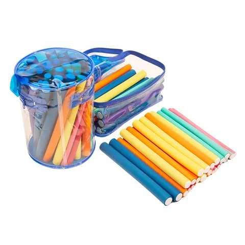 Heatless Haarrollers Spons Styling Rods Met Draagbare PVC Tas Veelkleurige Zachte Schuim Haarrollers Voor Salon Thuis DIY