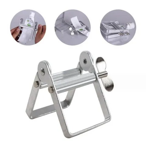 Portable Stainless Steel Toothpaste Squeezer Metal Tube Dispenser Rolling Holder For Facial Cleanser Hair Dye Bathroom Tool