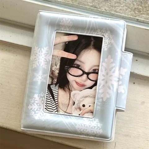 Mini Porta-Fototessere da 3 Pollici Carino Cartone Animato PVC Album Fotografico Libro Tascabile Organizer per Immagini Polaroid Carte Idolo