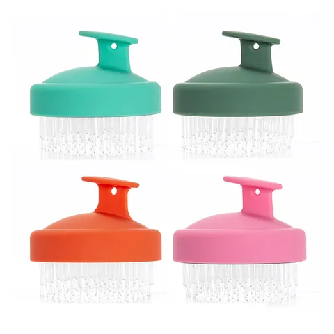 Scalp Massager Shampoo Brush Silicone Hair Scrubber With Soft Bristles Ergonomic Handle Dry And Wet Scalp Care Tool