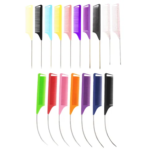 Professional Hair Tail Comb Plastic Hairdressing Highlighting Comb Fine Tooth Sectioning Comb Salon Hair Styling Tool