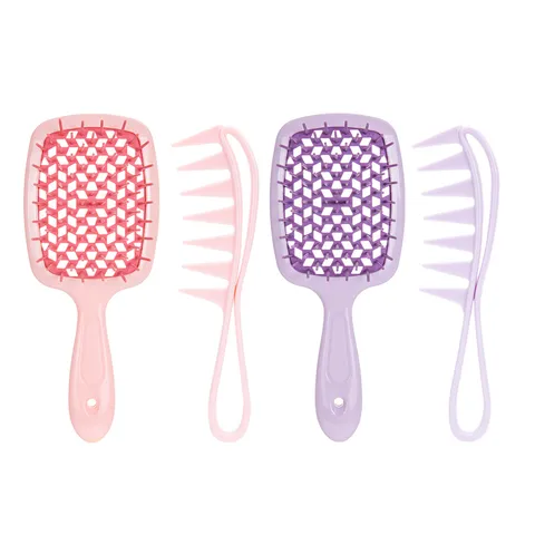Juego de Cepillos de Pelo Multifuncional Peine Desenredador Hueco Peine de Estilo de Dientes Anchos Herramientas de Cuidado Capilar