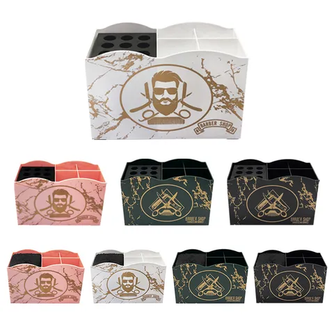 Professioneller Friseur Scherenhalter Box Marmor Textur Salon Werkzeug Organizer Koffer Mit EVA Schwamm Nylon Borsten Aufbewahrung