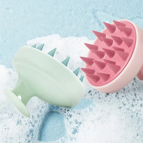 Silicone Scalp Massager Shampoo Brush Hair Scrubber Soft Bristles Scalp Care Tool for Hair Washing Bath Shower