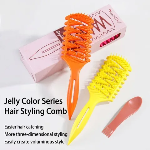 Wheat Straw Detangling Hair Brush Scalp Massage Comb Hollow Out Styling Hairbrush For Curly Wet Hair Men Women Haircare Tool