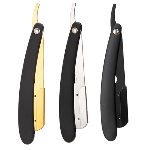 Professional Manual Straight Edge Razor Folding Shaving Tool For Men Barber Grade Stainless Steel Blade Holder Without Blade